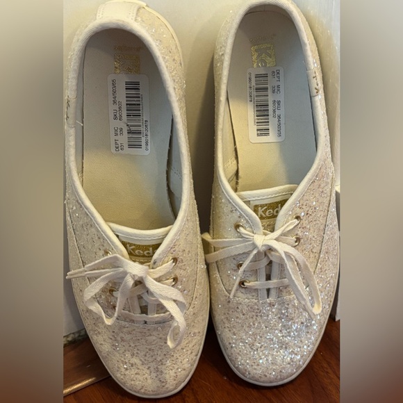 Keds Glitter Lace-Up Sneakers - White - Picture 3 of 4